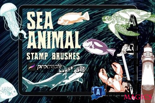 Dansdesign Sea Animals Brush Stamp Procreate