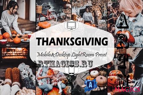 12 Thanksgiving Mobile & Desktop Lightroom Presets, Black - 2123386
