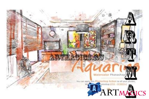 Aquarino - Watercolor PS Action - 7514004