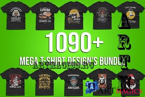 1090+ Mega T-Shirt Designs Bundle - 6242028