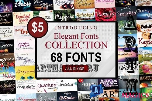 Elegant Fonts Collection Bundle - 68 Premium Fonts