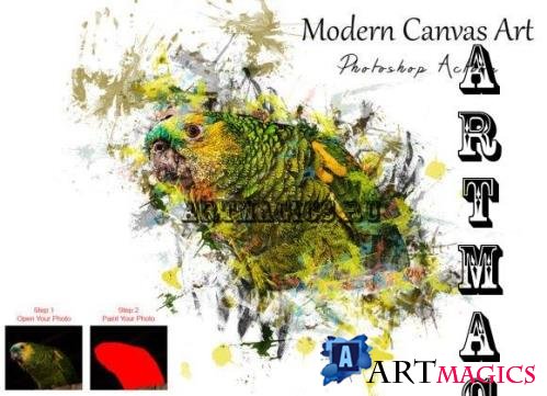 Modern Canvas Art Photoshop Action - 7815680