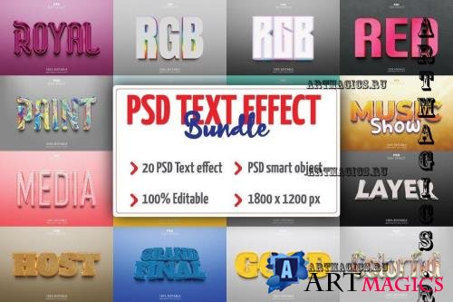 Editable 3D PSD Text Effect Bundle Vol-5