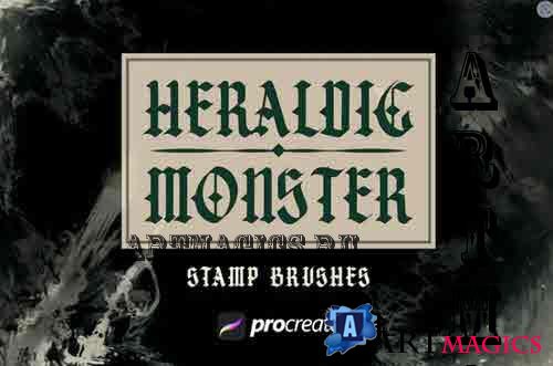 Heraldic Monster Stamp Brush Procreate - 37WT4WB