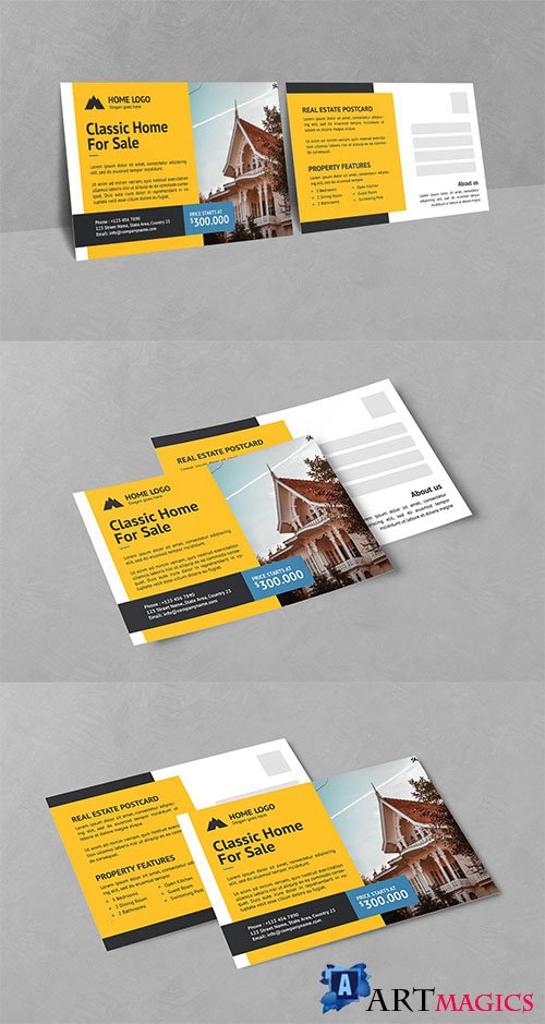 Creative Design Real Estate Postcard PSD Templates Psd