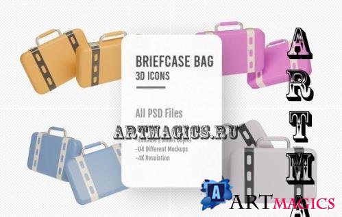 04 Briefcase Bag 3d Icons
