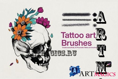 10 Tattoo Art Brushes Procreate - 8454093