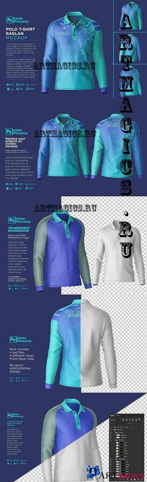 Polo T-Shirt Raglan Long Sleeve - 7512557