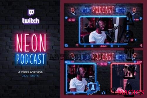 Neon Podcast  Twitch Video Overlay - 10181220