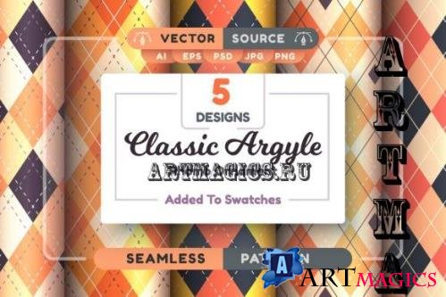 Set 5 Argyle Seamless Patterns - 10183102