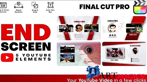 Videohive - YouTube End Screens 39550008 - Project For Final Cut & Apple Motion