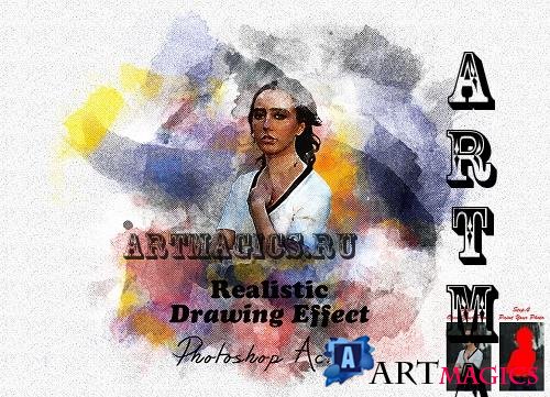 Realistic Drawing Effect PS Action - 10192690