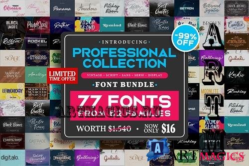 Professional Collection Font Bundle - 62 Premium Fonts