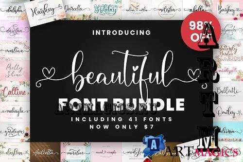 Beautiful Font Bundle -  41 Premium Fonts