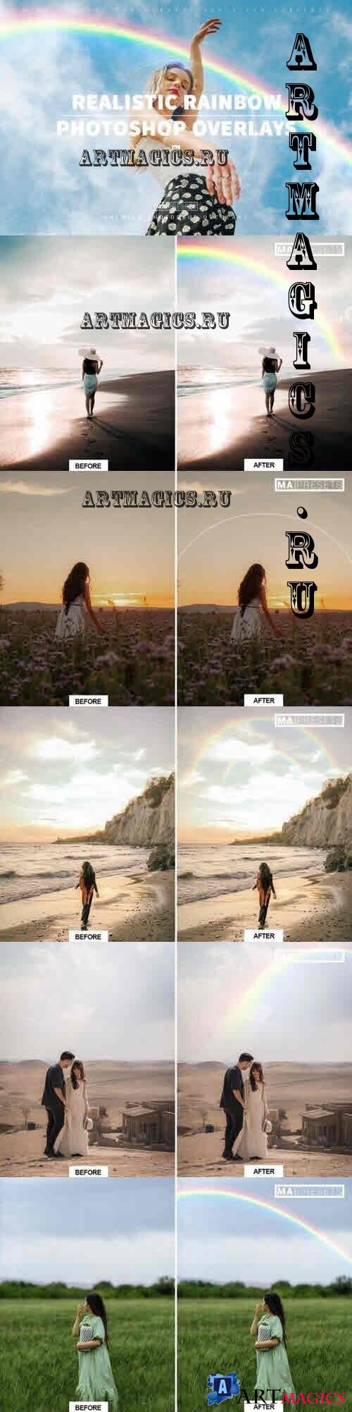85 Realistic Rainbow Overlays