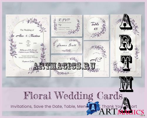 Floral Wedding Cards Templates - 10185454