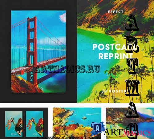 Postcard Reprint Effect for Posters - 7809873