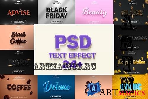 3D Text Effect Style Bundle - 27 Premium Graphics