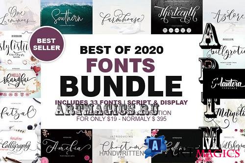 Best of 2020 Fonts Bundle - 33 Premium Fonts