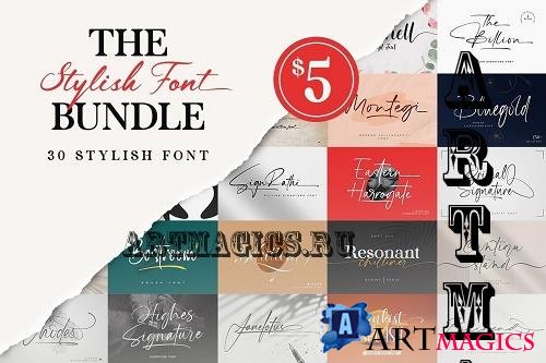 The Stylish Font Bundle - 30 Premium Fonts