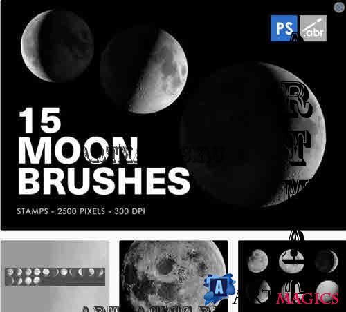 15 Moon Photoshop Stamp Brushes