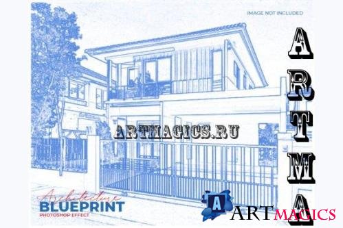 Architecture Sketch Blueprint Photo Effect