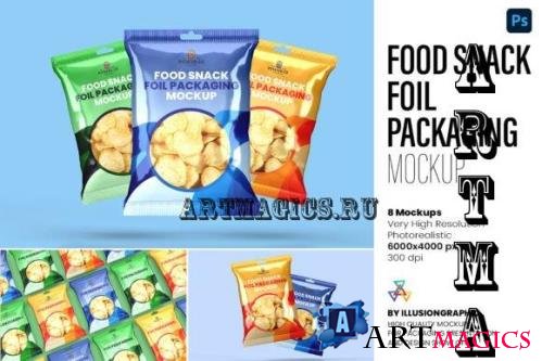 Food Snack Foil Packaging Mockup - 10182120