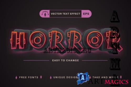 Wooden Horror - Editable Text Effect - 10237809