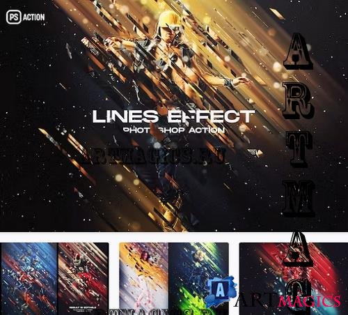 Lines Effect Photoshop Action  - 39154780