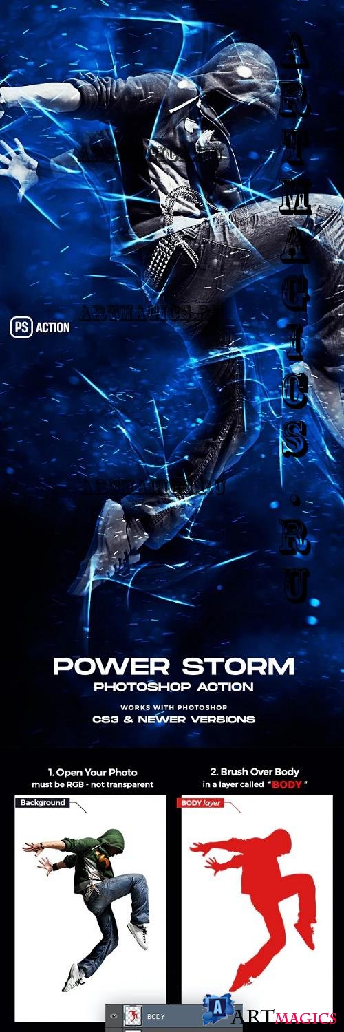 Power Storm Photoshop Action - 39136945