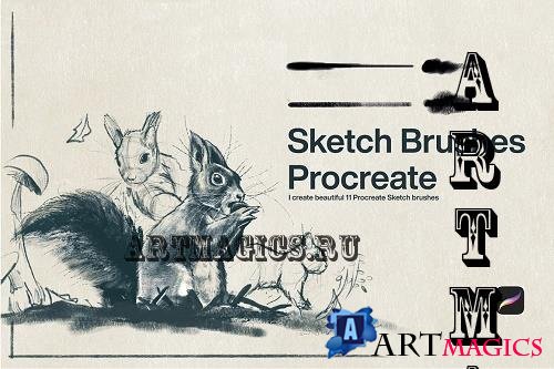 10 Sketch Brushes Procreate - 10258155