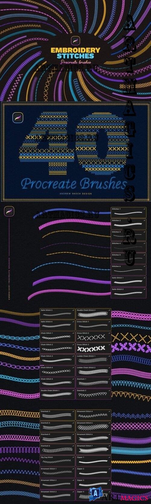 Embroidery Stitches Procreate Brush - 10265115