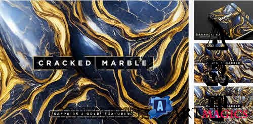 Sapphire & Gold Marble Textures - 10200639