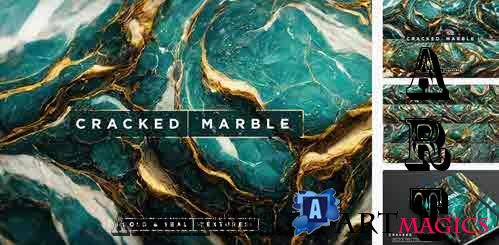 Gold & Teal Cracked Marble Textures