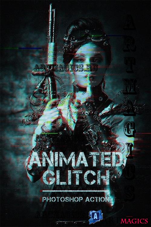 Animated Glitch - Photoshop Action - 20179416
