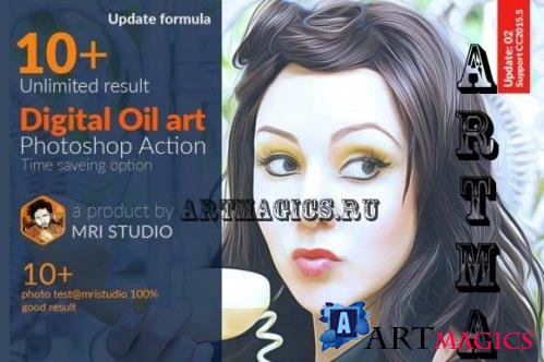 Digital Oil Art Photoshop Action - 917622