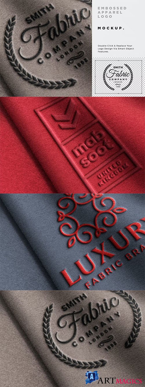 Embossed Fabric Logo Mockup