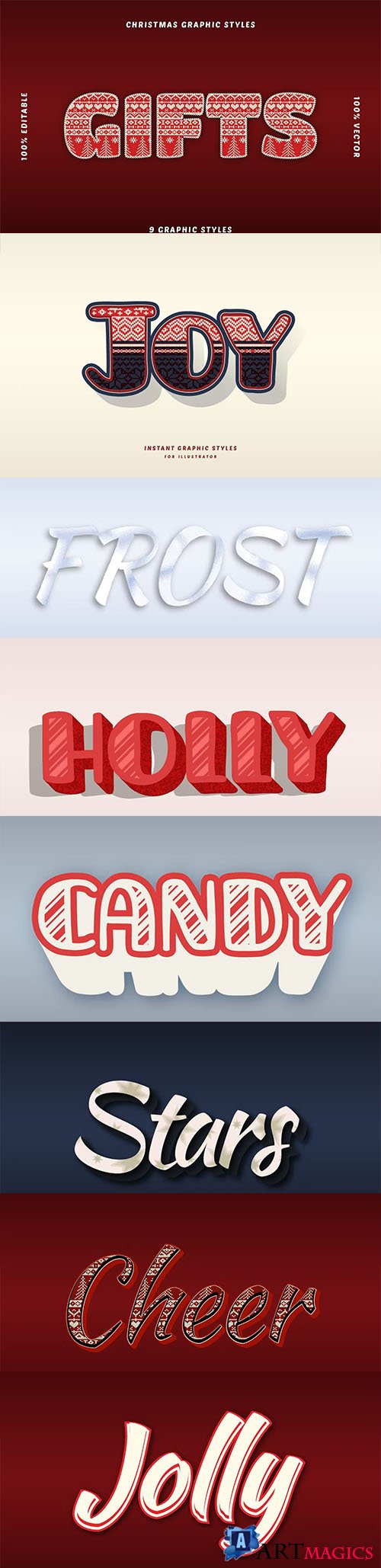 Christmas Text Effects Illustrator
