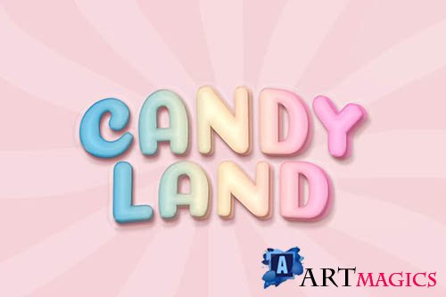 Sugar candy logo mockup PSD