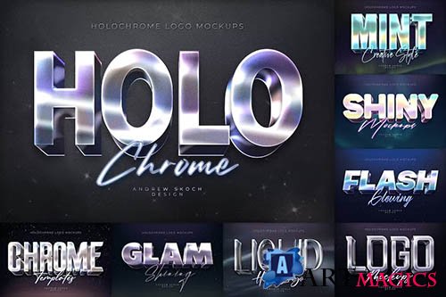 Holochrome Logo Mockups PSD