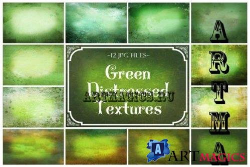 Green Distressed Textures, Fine Art Textures, Overlays - 2259298