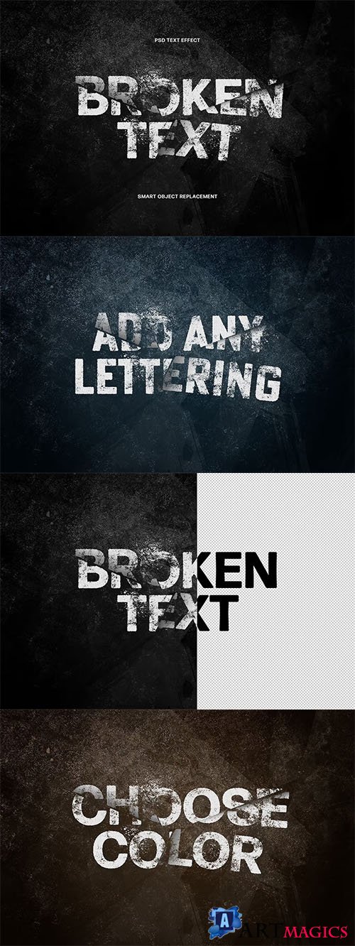 Broken Text Photoshop Effect