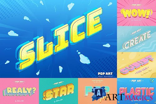 Sliced Pop Art - Text Effects PSD