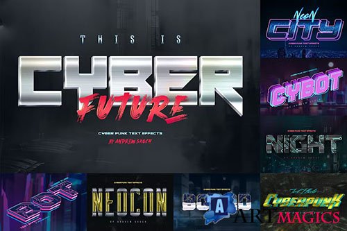 Cyberpunk Text Effects PSD