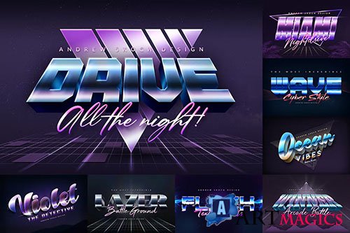 80s Style Text Effects PSD