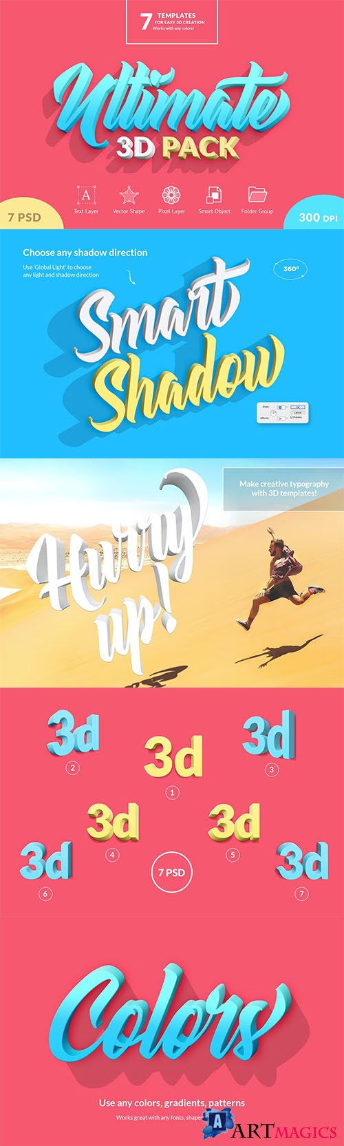 Ultimate 3D Templates Pack PSD
