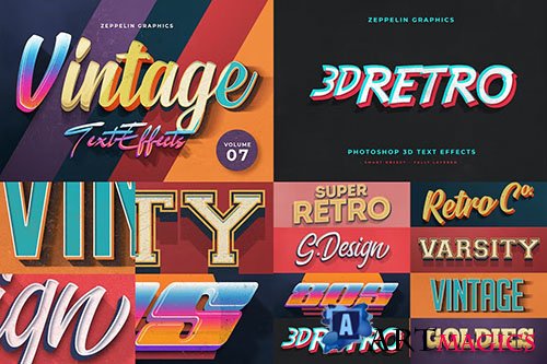 10 Vintage Text Effects Vol.7 PSD