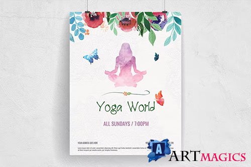 Colorful Hand Painted Yoga World Flyer