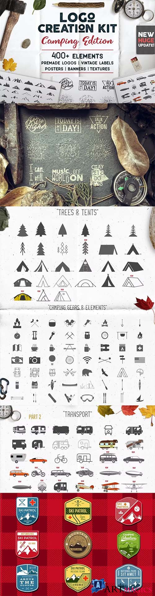 Logo Template Creation Kit - Camping Edition PSD