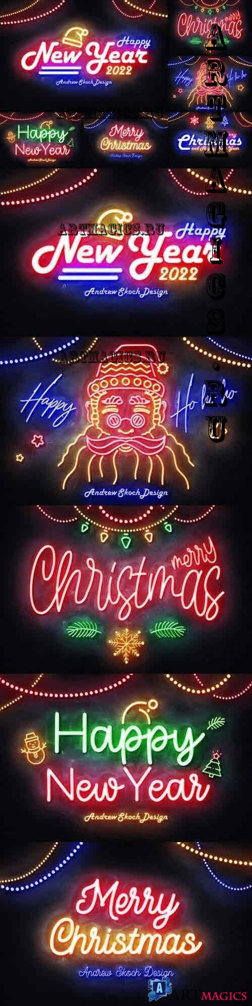 Christmas Neon Text Effects - 10850636